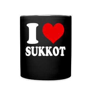 I Love Sukkot Heart Funny Witty - Full Colour Mug - black - Front