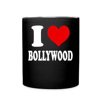 J’aime Bollywood Coeur Drôle Spirituel - Mug uni - noir - Devant