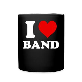 I Love Band Heart Funny Witty - Full Colour Mug - black - Front