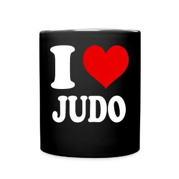 I Love Judo Heart Funny Witty - Full Colour Mug - black - Front