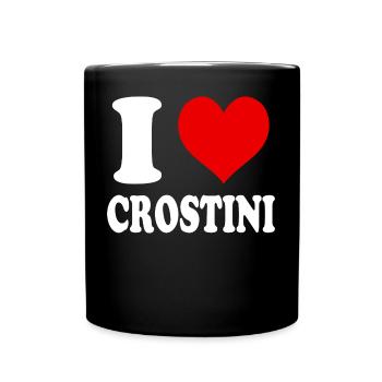 I Love Croutons Heart Funny Witty - Full Colour Mug - black - Front