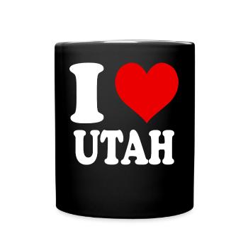 J’aime Utah Coeur Drôle Spirituel - Mug uni - noir - Devant
