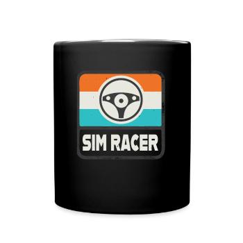 Sim Racer Retro Sim Racing Motorsport Gaming - Tasse einfarbig - Schwarz - Vorne