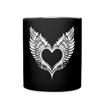 Ailes de coeur Cœur ailé - Mug uni - noir - Devant