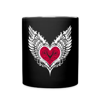 Ailes de coeur Cœur ailé - Mug uni - noir - Devant