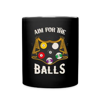Lustiger Billard Poolspieler Snooker Spruch - Tasse einfarbig - Schwarz - Vorne