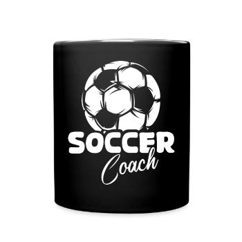 soccer coach Ball Symbol Trainerlogo Mannschaft - Tasse einfarbig - Schwarz - Vorne