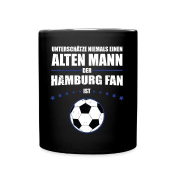 Alter Mann - Hamburg Fan | Retro Vintage Design - Tasse einfarbig - Schwarz - Vorne