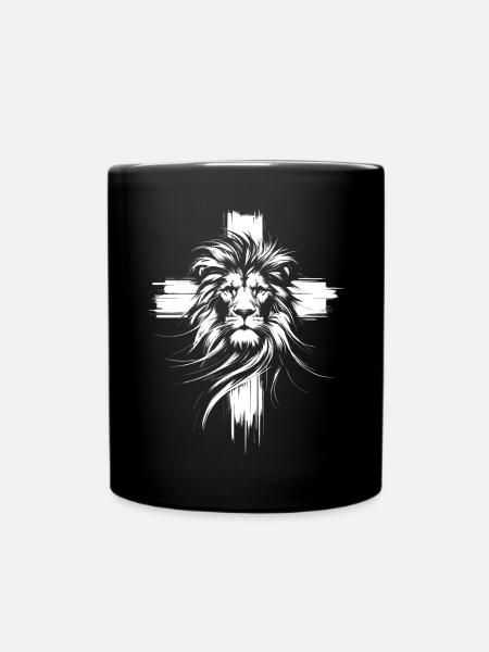 Gott Kirche Christliche Löwen Christen Löwe - Tasse einfarbig - Schwarz