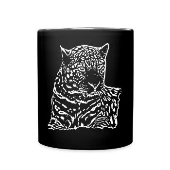 Leopard White - Full Colour Mug - black - Front