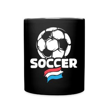 Icône de l’équipe de football des Pays-Bas Flag Soccer Ball - Mug uni - noir - Devant