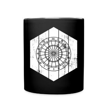 Dartboard Drawing - Full Colour Mug - black - Front