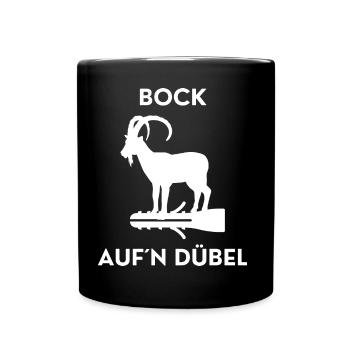 Bock auf ´n Dübel / Kiffen Cannabis Weed 420 Bong - Tasse einfarbig - Schwarz - Vorne