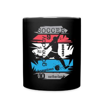 Tournoi de football Pays-Bas Icône de tir de but par équipe - Mug uni - noir - Devant