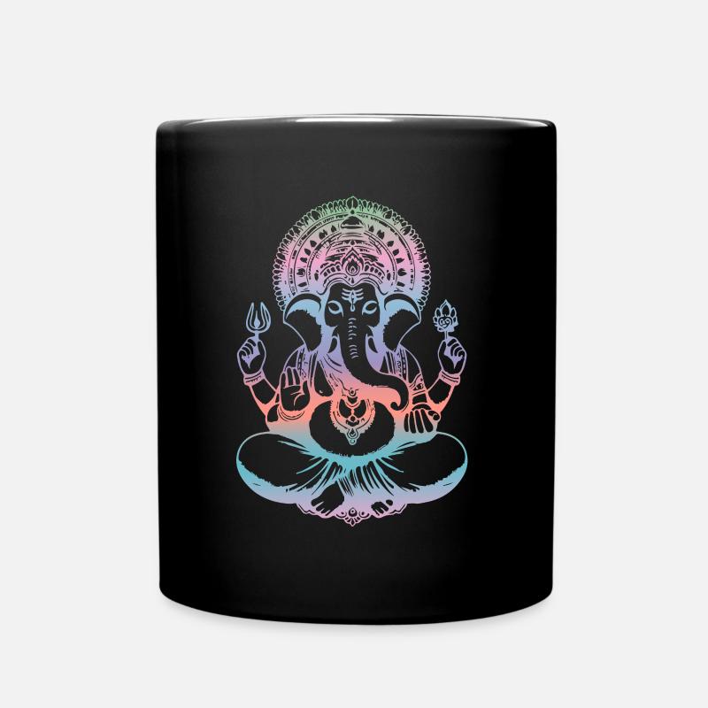 Ganesh Hindu Gott Ganesha Elefant Spirituell - Tasse einfarbig - Schwarz