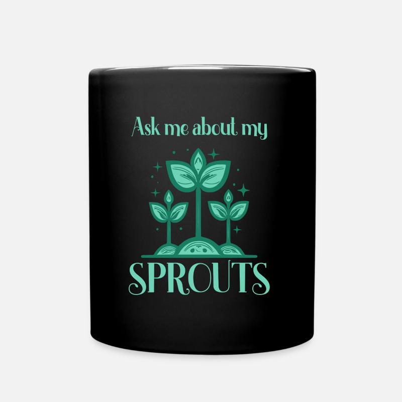 Posez-moi des questions sur mon jardinier de pousses - Mug uni - noir