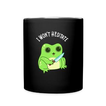 Grenouille Kawaii Folle Avec Couteau - Mug uni - noir - Devant