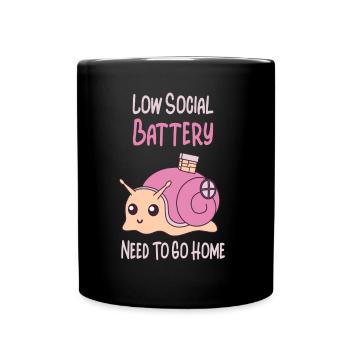 Charger la batterie sociale à la maison Introverti - Mug uni - noir - Devant