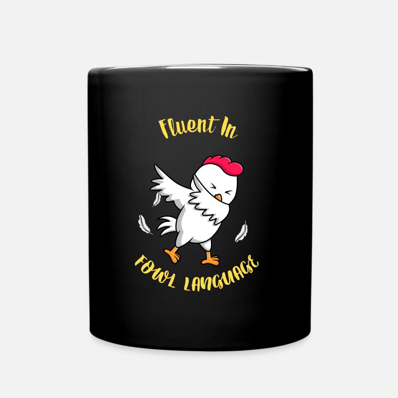 Amateur de poulet Éleveur de volaille Drôle de dicton - Mug uni - noir