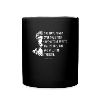 Stoicism Stoic Philosophy Quotes Mark Aurelius - Full Colour Mug - black - Front