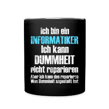 Informatiker Informatik - Tasse einfarbig - Schwarz - Vorne