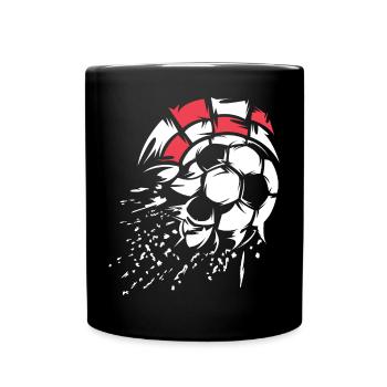 Soccer Croatia Team Ball Explosion Illustration - Full Colour Mug - black - Front