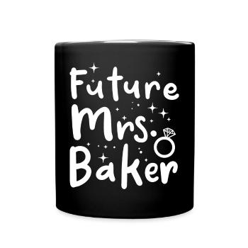 Zukünftige Frau Bäcker - Tasse einfarbig - Schwarz - Vorne