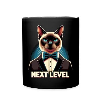 Siamese Cat Siamese Cat Next Level Suit Gift - Full Colour Mug - black - Front