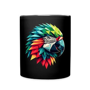 Motif polygonal de perroquet géométrique coloré - Mug uni - noir - Devant
