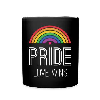 LGBTQ-Pride-Monat - Pride. Liebe gewinnt - Tasse einfarbig - Schwarz - Vorne
