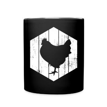 Henne Zeichnung - Tasse einfarbig - Schwarz - Vorne