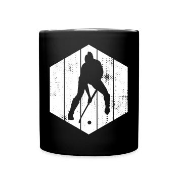 Hockey Spieler Skizze - Tasse einfarbig - Schwarz - Vorne
