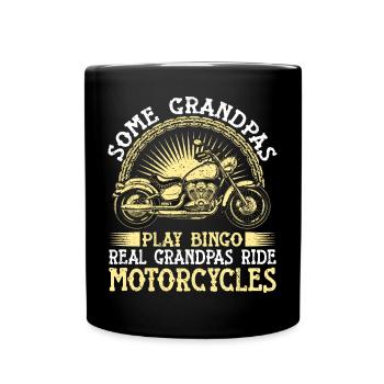 Echte Opas fahren Motorräder Motorradfahrer Fans - Tasse einfarbig - Schwarz - Vorne