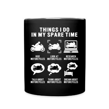 Biker Motorcycle Rider Riding - Full Colour Mug - black - Front