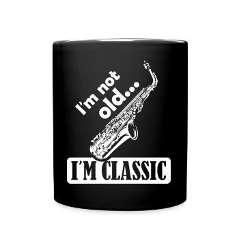 Saxophon klassische Musik Sprüche lustig Symbol - Tasse einfarbig - Schwarz - Vorne