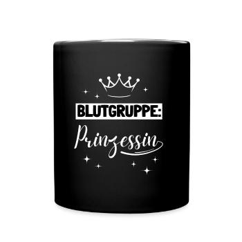 Blood Type Princess Funny Women - Full Colour Mug - black - Front