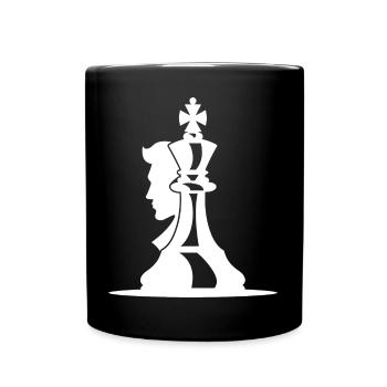Schachspieler Zeichnung - Tasse einfarbig - Schwarz - Vorne
