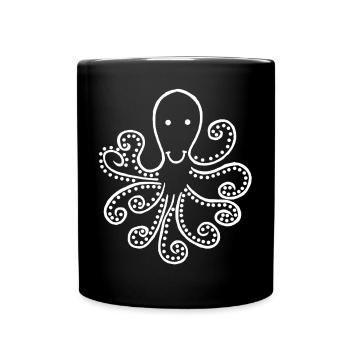 Pieuvre blanche étrange - Mug uni - noir - Devant
