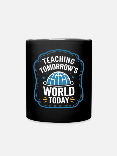 Globe Design for Teachers & Educators - Full Colour Mug - black
