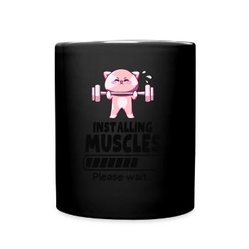 Haltérophile chat Renforcement musculaire Gym Humour - Mug uni - noir - Devant
