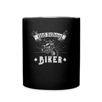 Motard à l’ancienne école Moto vintage - Mug uni - noir - Devant