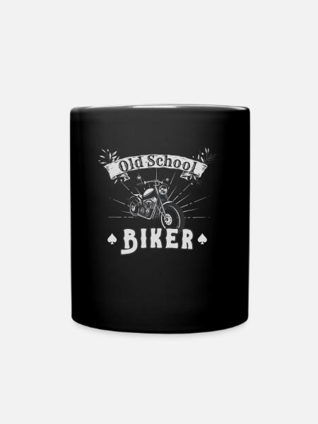 Motard à l’ancienne école Moto vintage - Mug uni - noir