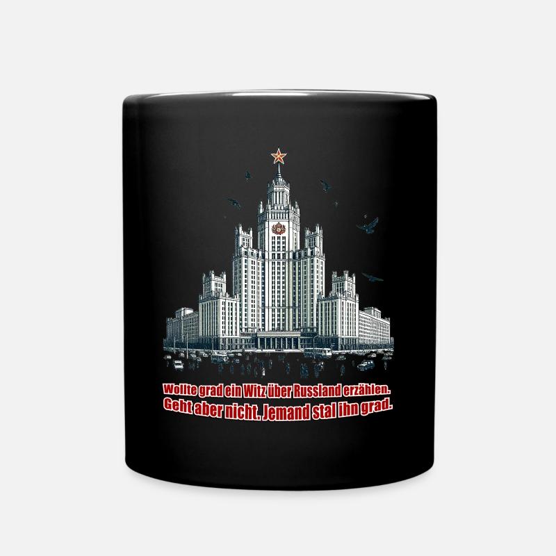 Wollte grad ein Witz über Russland erzählen - Tasse einfarbig - Schwarz