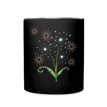 Weihnachtssterne - Tasse einfarbig - Schwarz - Vorne