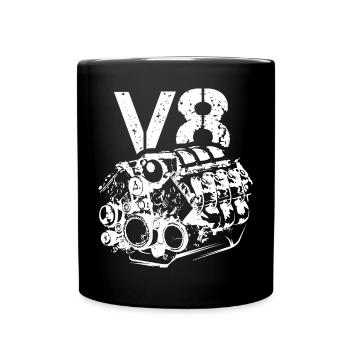 Moteur V8 musclecar bigblock voiture logo icône - Mug uni - noir - Devant