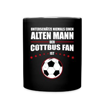 Alter Mann - Cottbus Fan | Retro Vintage Design - Tasse einfarbig - Schwarz - Vorne