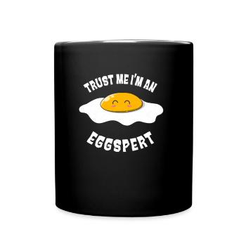 Experte Spiegelei Lustiges Eier Wortspiel - Tasse einfarbig - Schwarz - Vorne