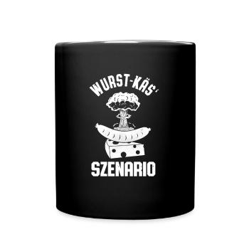 Saucisse Fromage Scénario Bratwurst Fromage Jeu de mots Fun - Mug uni - noir - Devant