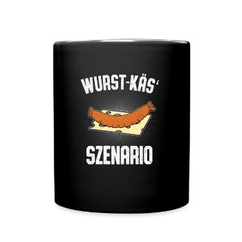 Saucisse Fromage Scénario Bratwurst Fromage Jeu de mots Fun - Mug uni - noir - Devant