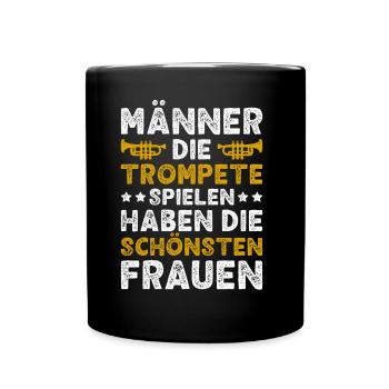 Trompete Männer Trompeter Blasmusik Trompeten - Tasse einfarbig - Schwarz - Vorne